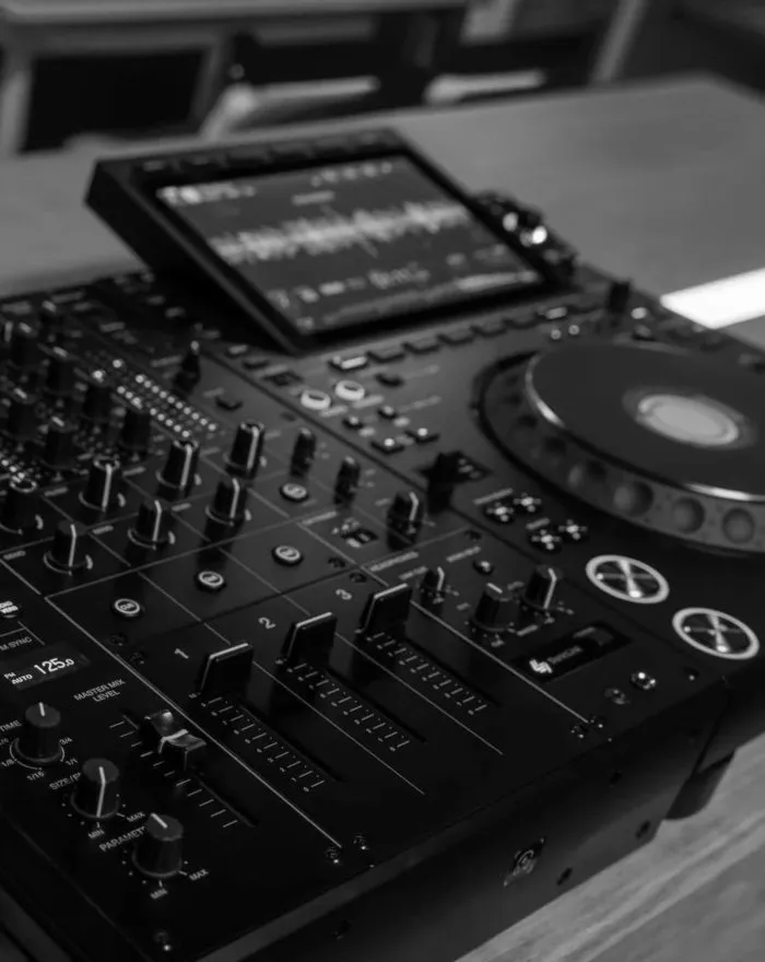 DJ mixer in the studio